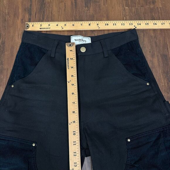 WONDERY Renee 2.0 Carpenter Pants Black High Rise Cargo Utility Cotton - Picture 13 of 15